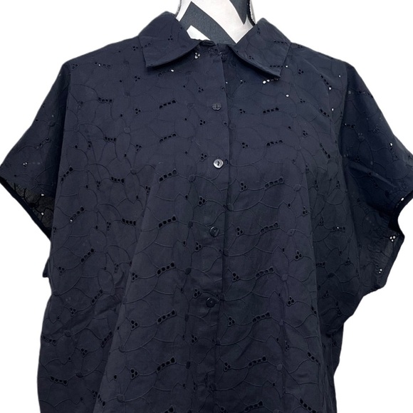 NWT a new day Minimalist Sz XXL Eyelet Short-Sleeve Button Down Shirt & Tank Set - Picture 3 of 14